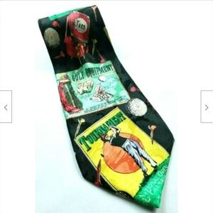 Golf Advertising Ads Ball Tees Novelty Tie